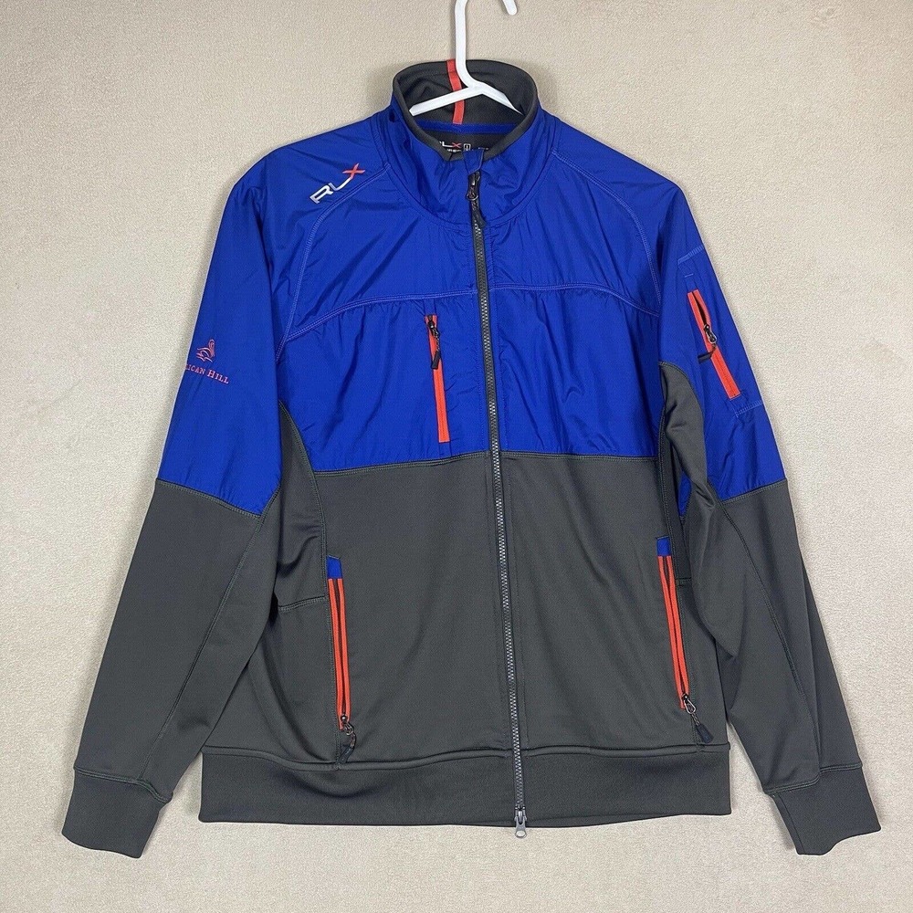 Ralph Lauren RLX‎ Athletic Jacket Adult Large Blue Gray Golf Golfing Mens